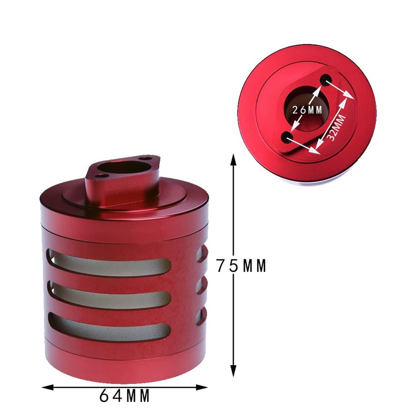 FLMLF Air filter Set for 1/5 RC Hpi Baja Rovan King Motor 5B 5T 5SC FG GoPed (red) - Image 2